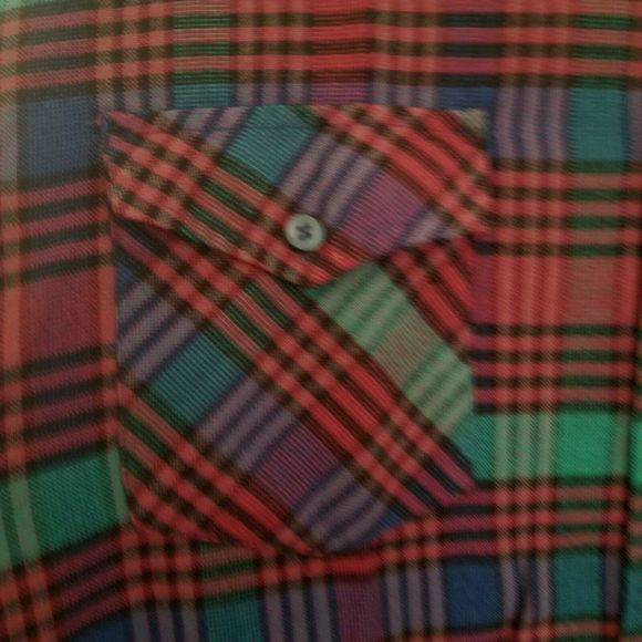 Northwest Territory Shirt Mens Large Flannel Button Up Blue Red Green Plaid - Picture 5 of 7